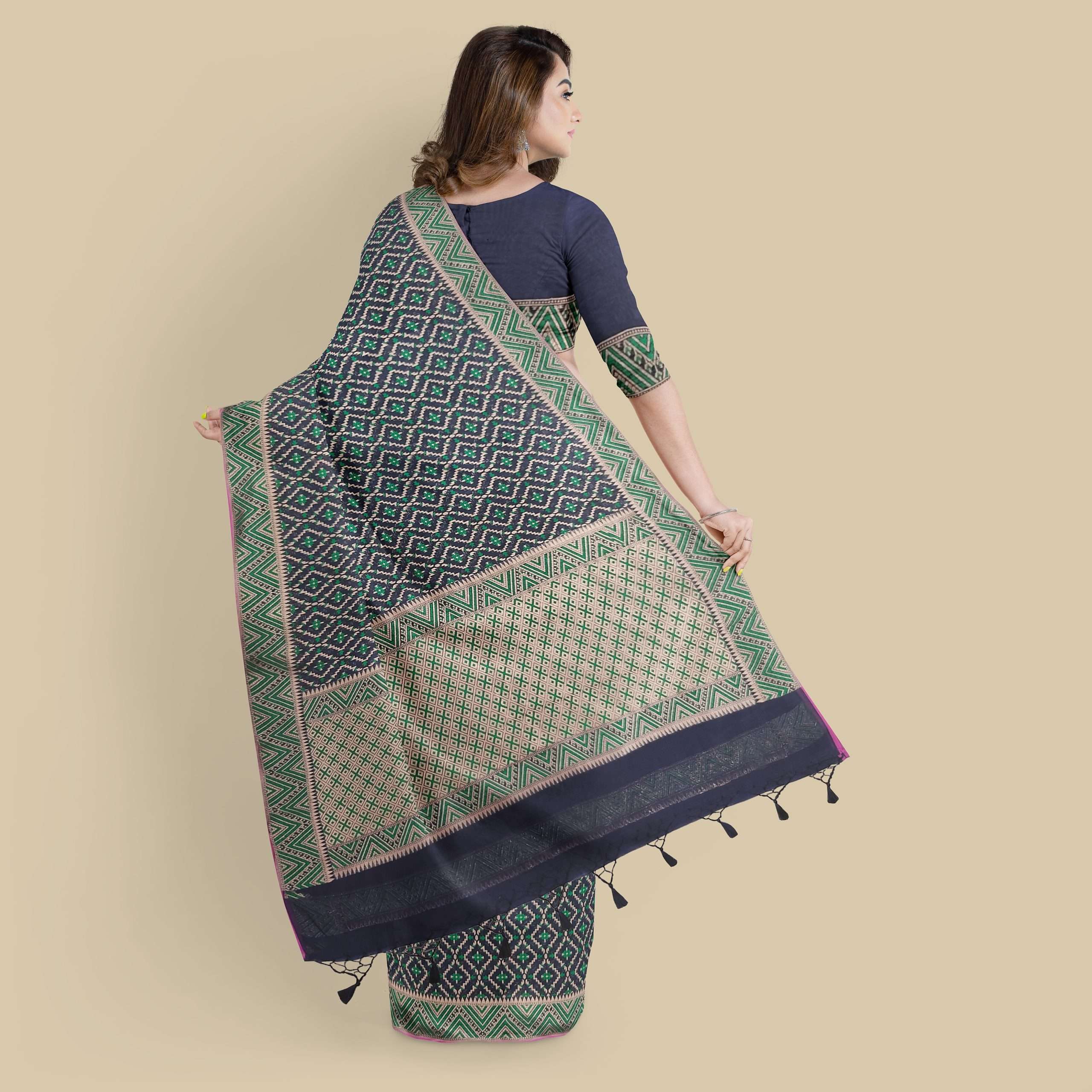 Cotton Zari Alfi Saree - Image 4