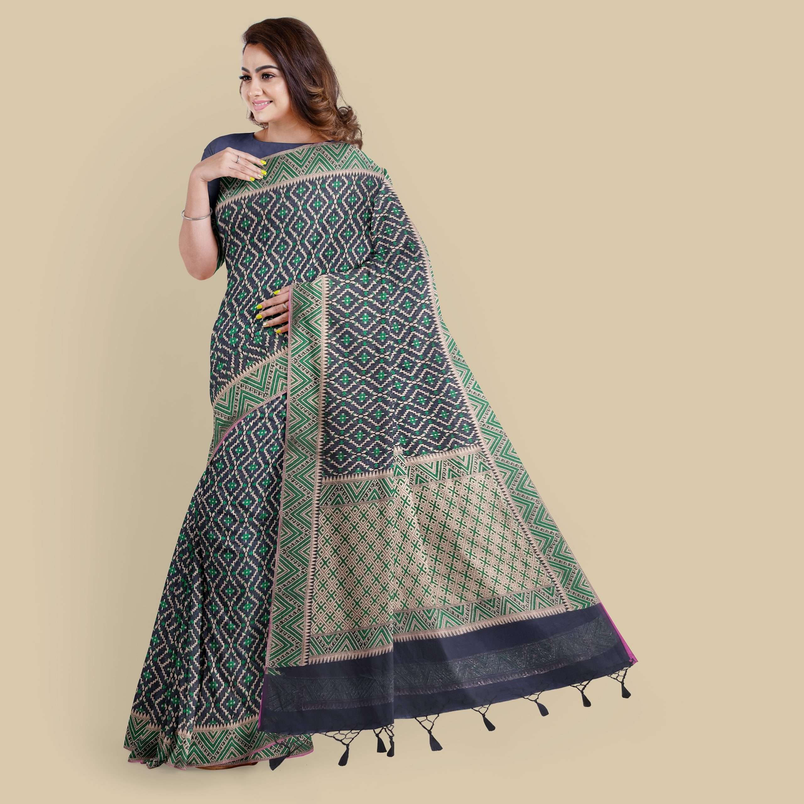 Cotton Zari Alfi Saree - Image 3