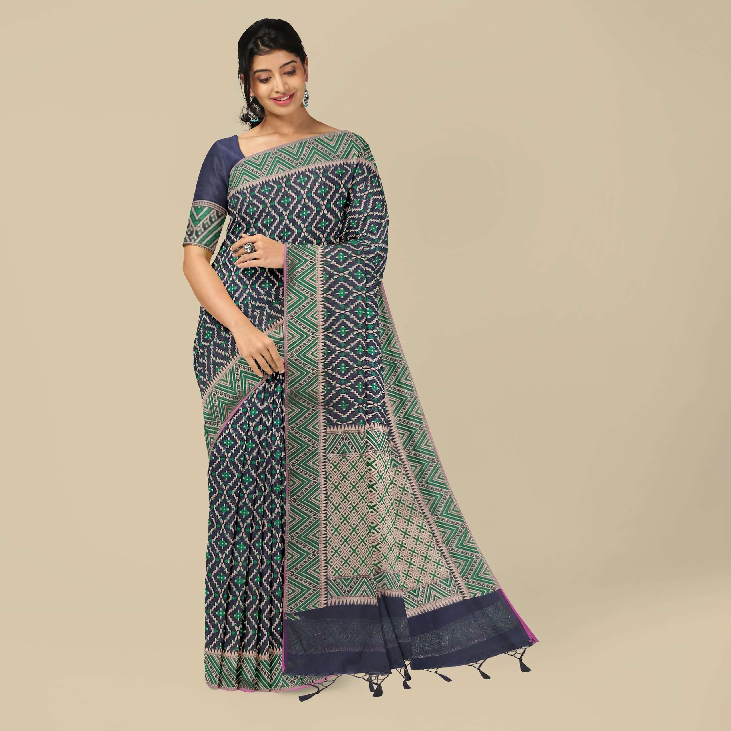 Cotton Zari Alfi Saree